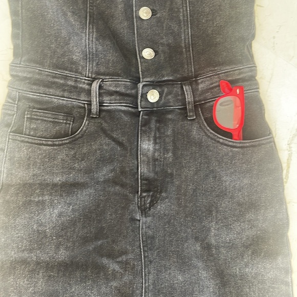 STEVE MADDEN BLACK DENIM MAXI DRESS - Picture 3 of 8